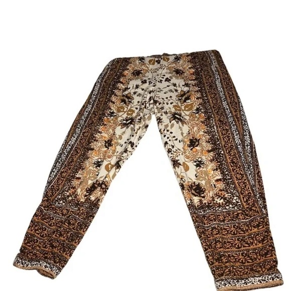 Anthropologie NWTS Brown Boho Mixed Print Jogger Pants 14 - Picture 5 of 11